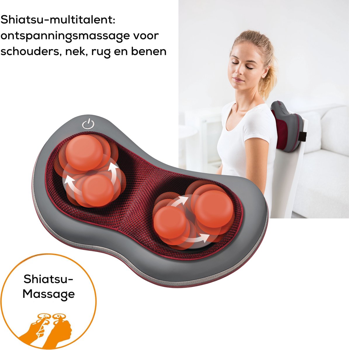 Beurer MG 149 Shiatsu Massagekussen met Infraroodverwarming - afbeelding 3