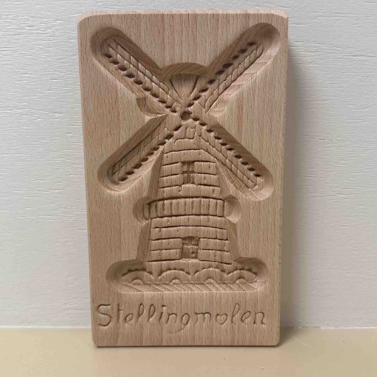 Speculaasplank Stellingmolen – 150×90 mm – Beukenhout – Ambachtelijke Koekmal
