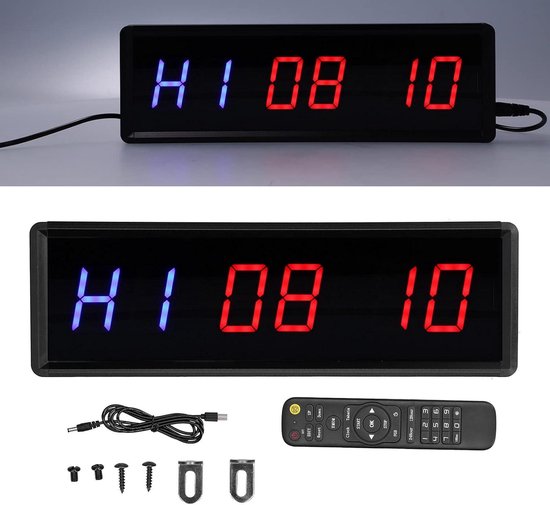 Gymtimer Countdown Klok Met Afstandsbediening - Draagbare LED Intervaltimer Voor Workout, Sport & Thuisgym