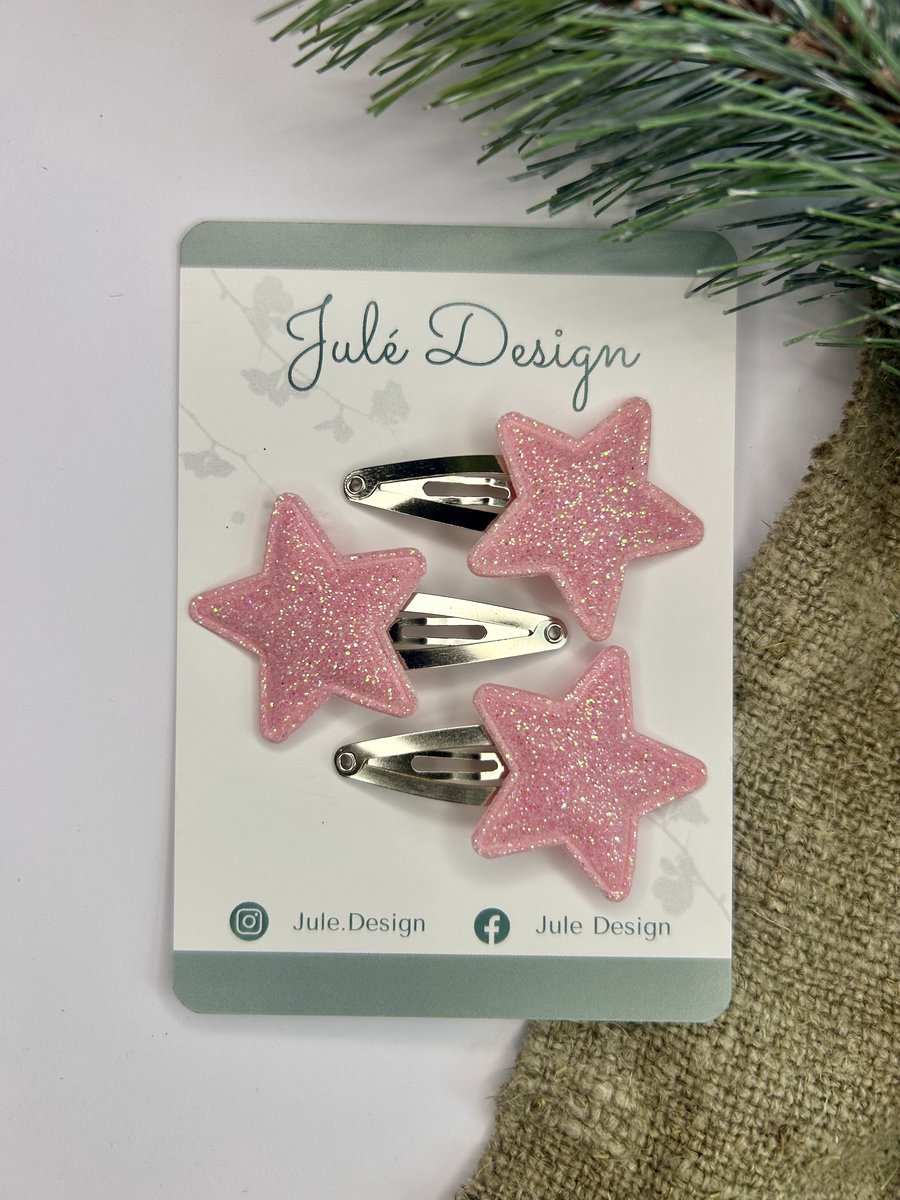 Julé Design haarspeldjes kerst ster roze