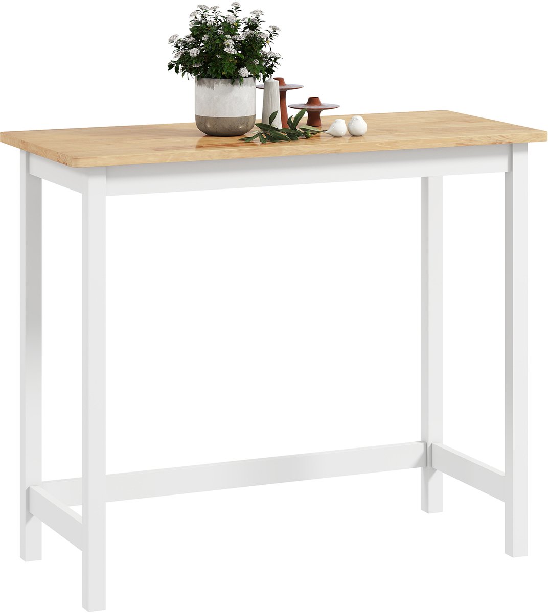 HOMCOM Bartafel Rubberhout 108L x 48B x 91H cm Eiken