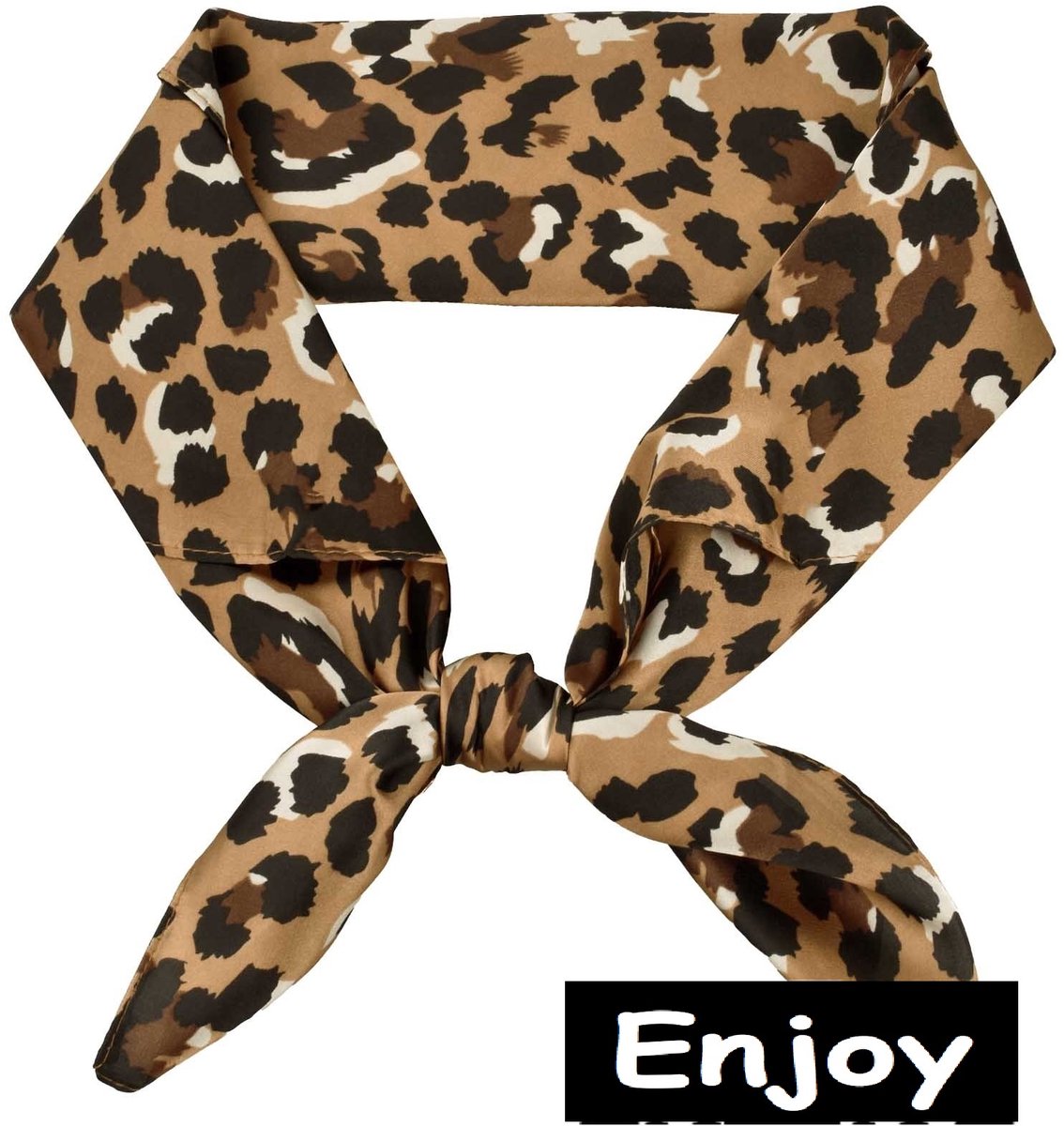 sjaaltje- panterprint -vierkant 70 bij 70 cm -trendy hals sjaaltje -nieuw-Bandana