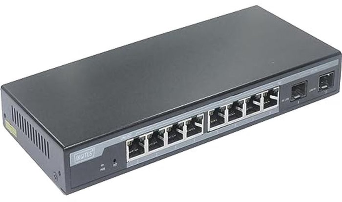 10-poorts Gigabit Ethernet PoE Netwerkswitch - L2 Managed - 86W PoE Budget - 10/100/1000Mbps