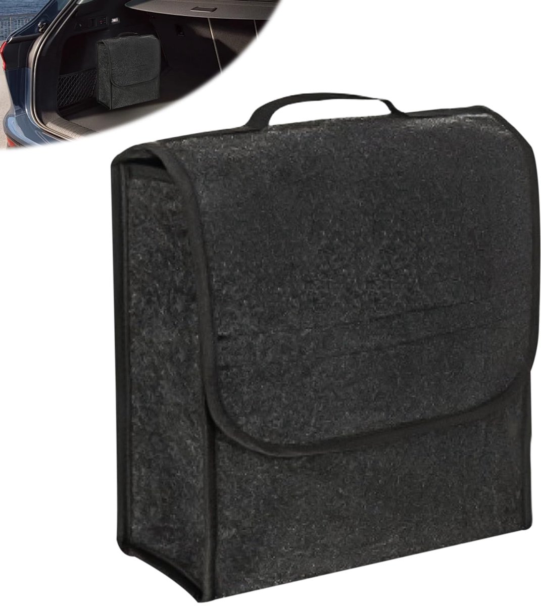 IMPERATORIS® Kofferbak Organizer - Auto Opbergtas - Opvouwbare Tas voor Boodschappen en Gereedschap - Anti-slip Bodem - Veel Opbergruimte - 1 Stuk - Zwart - 30 x 17 x 29 cm
