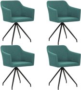 Moderne Eetkamerstoelen 360° Groen set van 4 STUKS Stof / Eetkamer stoelen / Extra stoelen voor huiskamer / Dineerstoelen / Tafelstoelen / Barstoelen / Huiskamer stoelen
