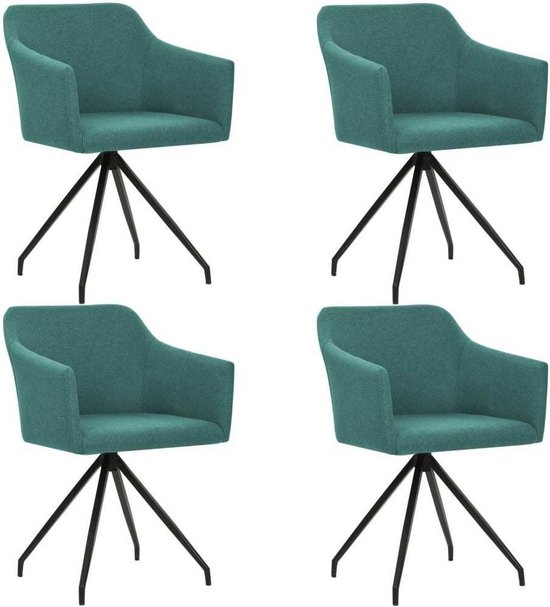 Moderne Eetkamerstoelen 360° Groen van 4 STUKS Stof / Eetkamer stoelen / Extra... bol.com