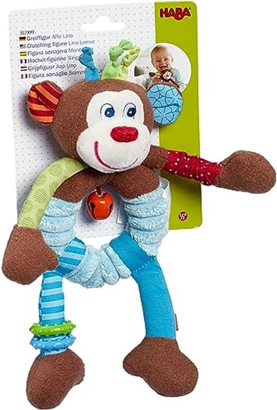 Grijpfiguur Aap Lino - Knuffeldier met Effecten voor Baby's vanaf 6 Maanden — afbeelding 4