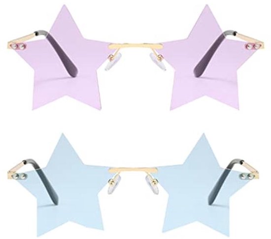 2 Pairs Five-Pointed Star Frameless Sunglasses for Parties — afbeelding 4