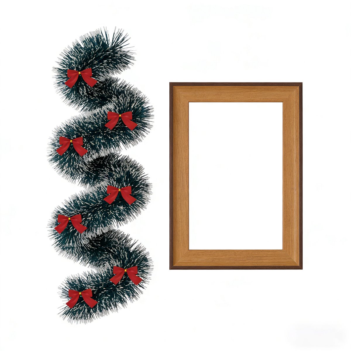 Aufun 10M Glanzende Sparrenkrans - Donkergroen & Wit - 28 Boogjes Plantenkrans - voor Deur & Interieurdecoratie