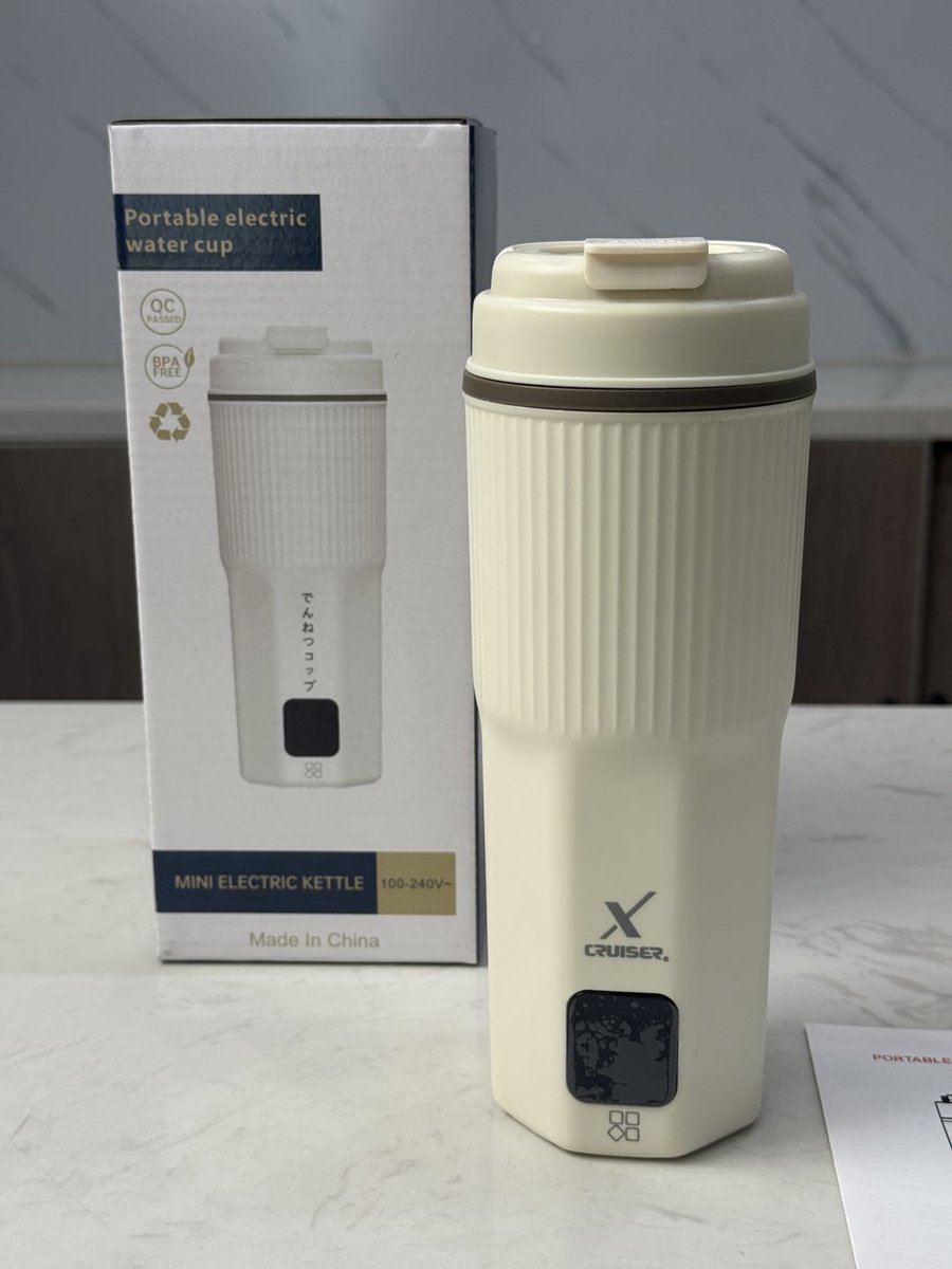 Xcruiser Digitale Reiswaterkoker 450 ml – Draagbare Waterkoker – Temperatuurweergave – Compact & Veilig
