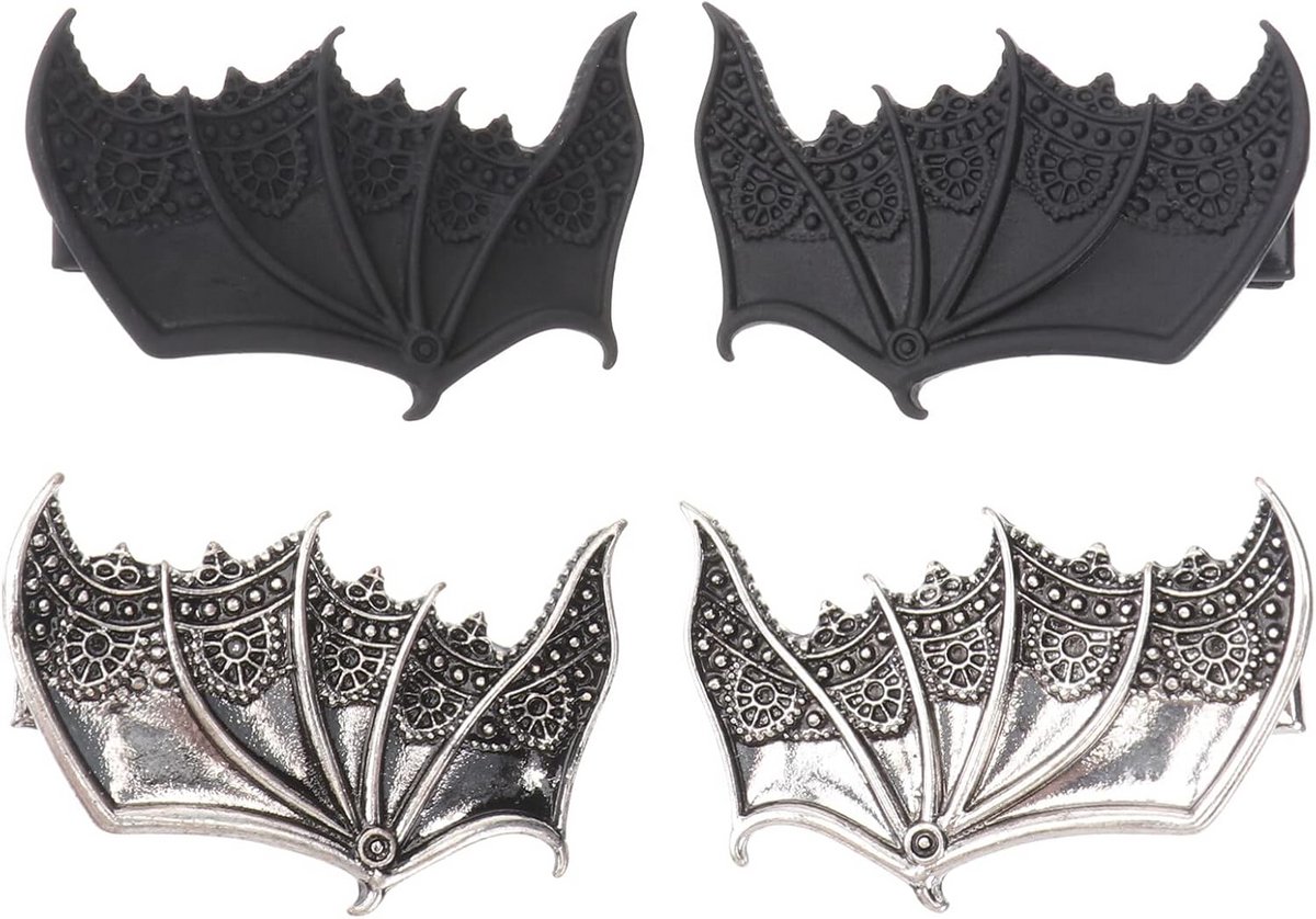 Vleermuis haarspeld voor Halloween – Gothic haaraccessoire voor volwassenen – 2 stuks