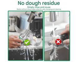 Deze kneedmessen zijn Geschikt voor Thermomix TM5 en TM6, zijn gemaakt van roestvrij staal, waardoor er na het kneden geen resten of vuil achterblijven en ze gemakkelijk schoon te maken zijn.
