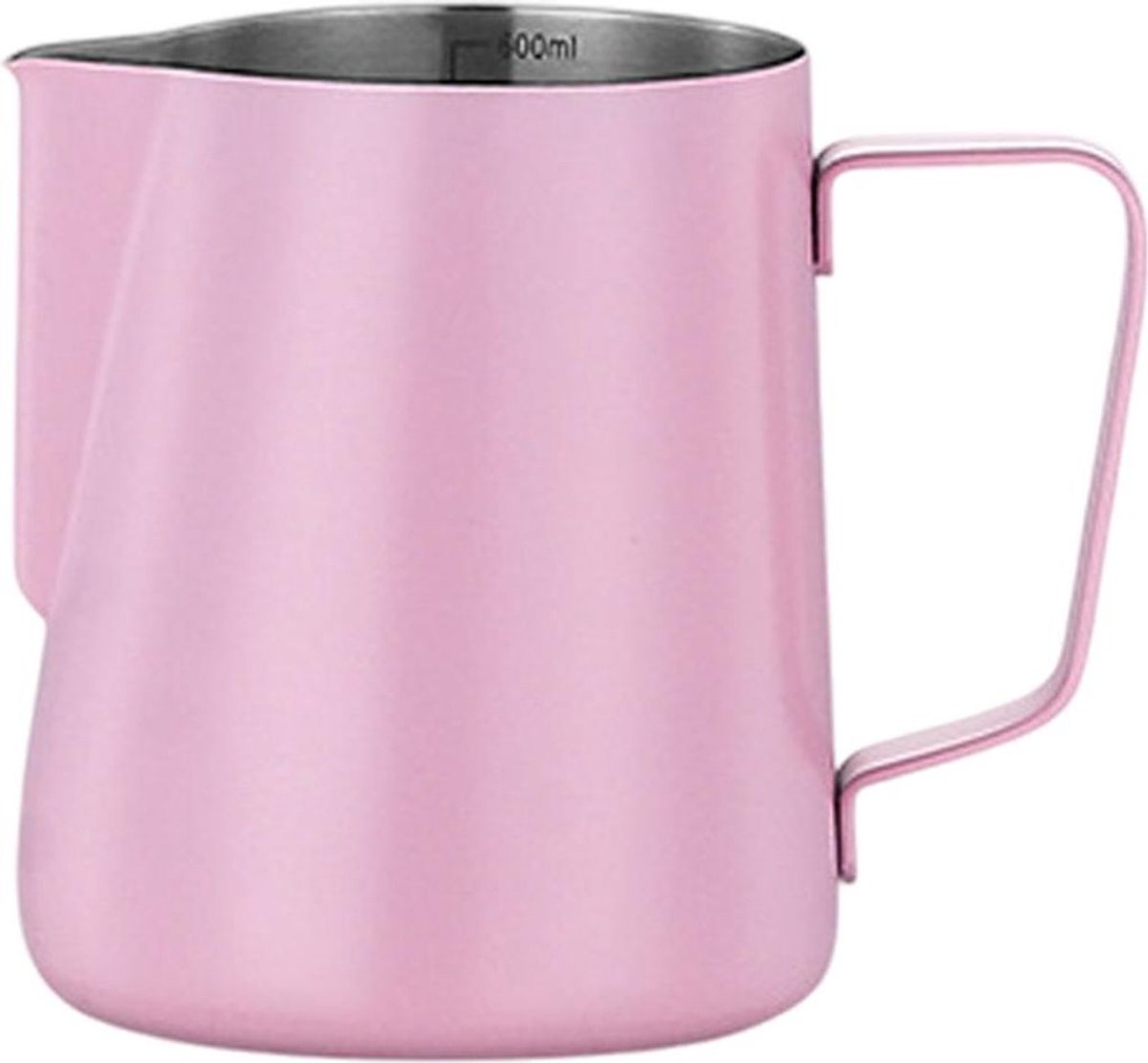 Roestvrijstalen melkopschuimer, koffiekopje, melkopschuimer voor latte art, roze