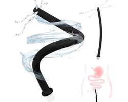 Ynkkvre - 43 cm Anale Douche - Klysma voor Darmreiniging - Diepe Reiniging met 4 Gaten en Medische Siliconen - 1 Stuk - Voor Vrouwen en Mannen Zwart