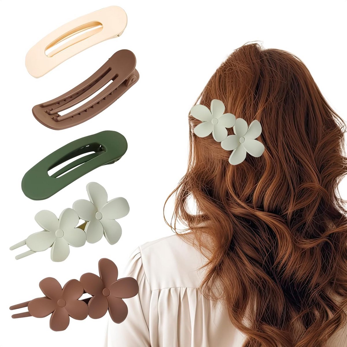 5x Grote Platte Haarspeldjes - Klemmen voor Dik Haar - Stevige Haaraccessoires voor Vrouwen