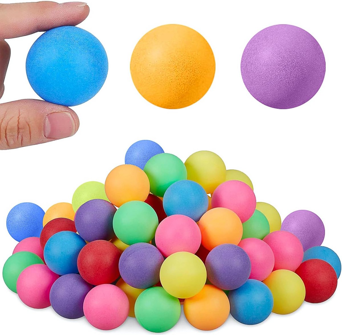 50 Kleurrijke Tafeltennisballen 40mm - Gemengde Kleuren voor Training en Plezier