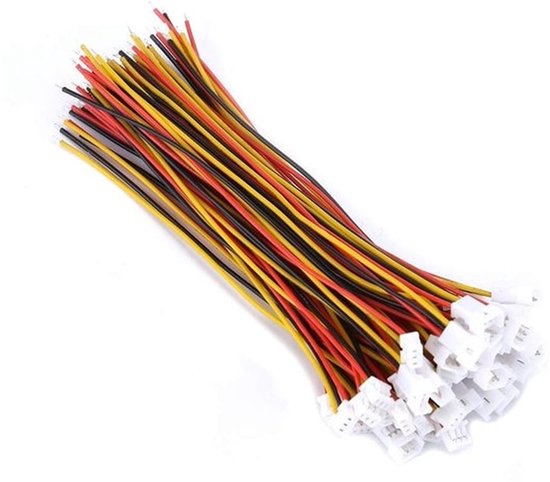20 paar 1,25 mm micro JST mannelijke en vrouwelijke connectorplug 2-pins/3-pins mini micro JST connectordraad met 100 mm kabels Kabels voor printplaat enz( 2Pin