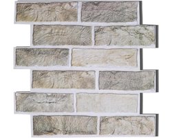 Zelfklevende 3D wandpanelen - Steenlook - Set van 10 - 30 x 30 cm - Voor binnen - Wandbekleding - Kantoor, woning, slaapkamer