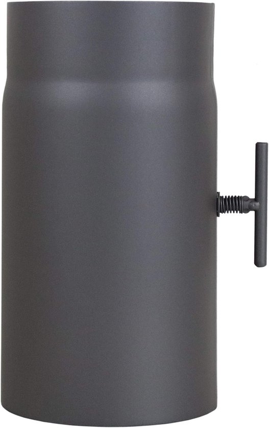 Tuyau de Poêle 150 mm avec Soupape d'Étranglement Intégrée, Gris Fonte