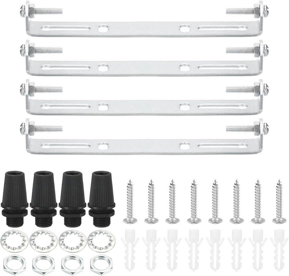 Plafondlampenset 125 mm - 4 stuks, Staal, Montagebeugel voor Thuis en Kantoor