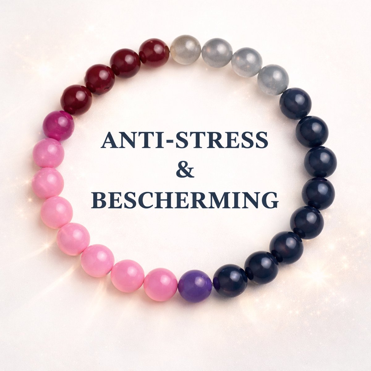 S4H® Anti-Stress & Bescherming – Kracht, Focus & Zelfvertrouwen – Handgemaakt van Natuurlijke Edelstenen (18 cm)