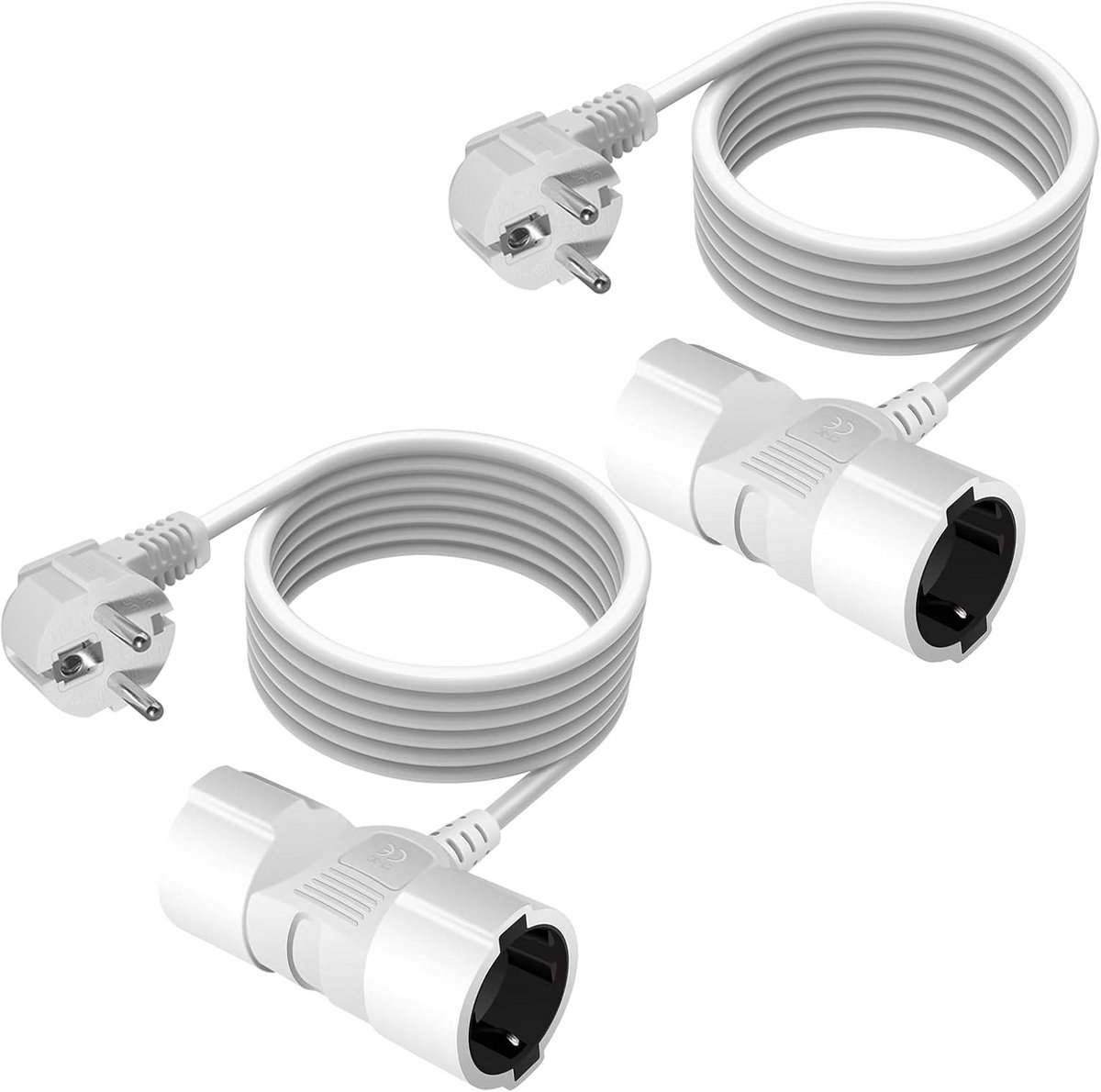2-delige Y-Stekker Verlengkabel 50 cm - Compacte Stroomverdeler voor Stopcontact