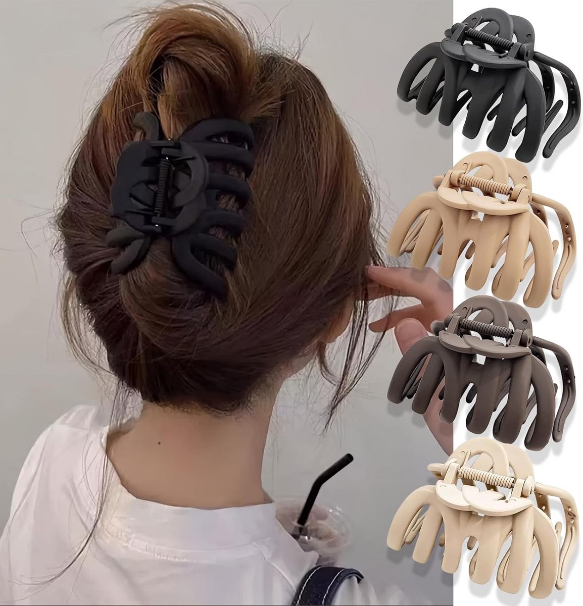 Grote Haarspelden Set 4 Stuks 9.5 cm voor Dik en Stevig Haar