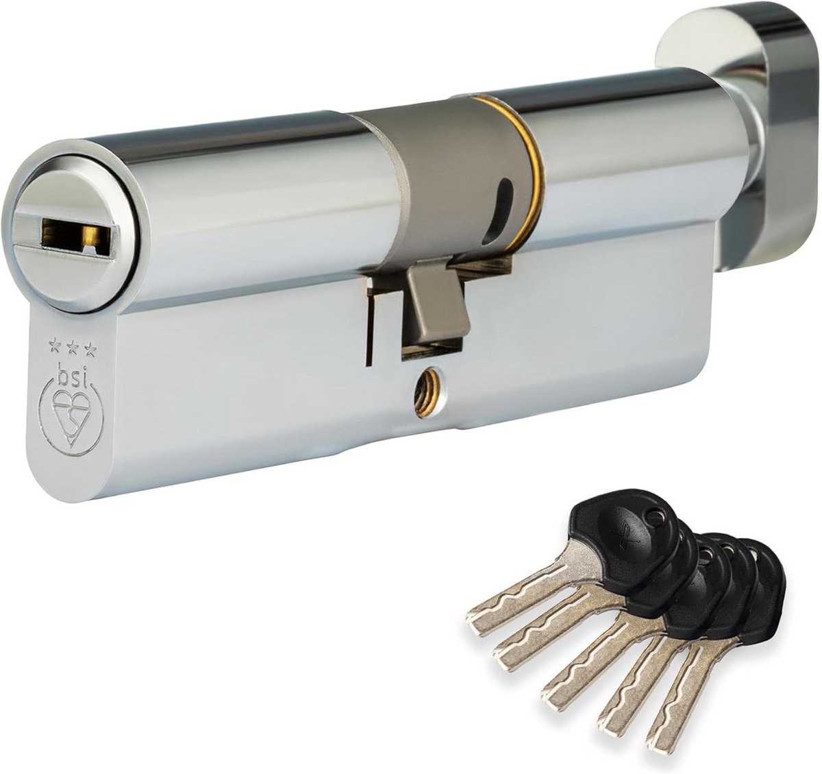 3 Ster NK Veiligheidscilinder met Duimschelp, Anti-Inbraak en Kerntrekbeveiliging, 80mm