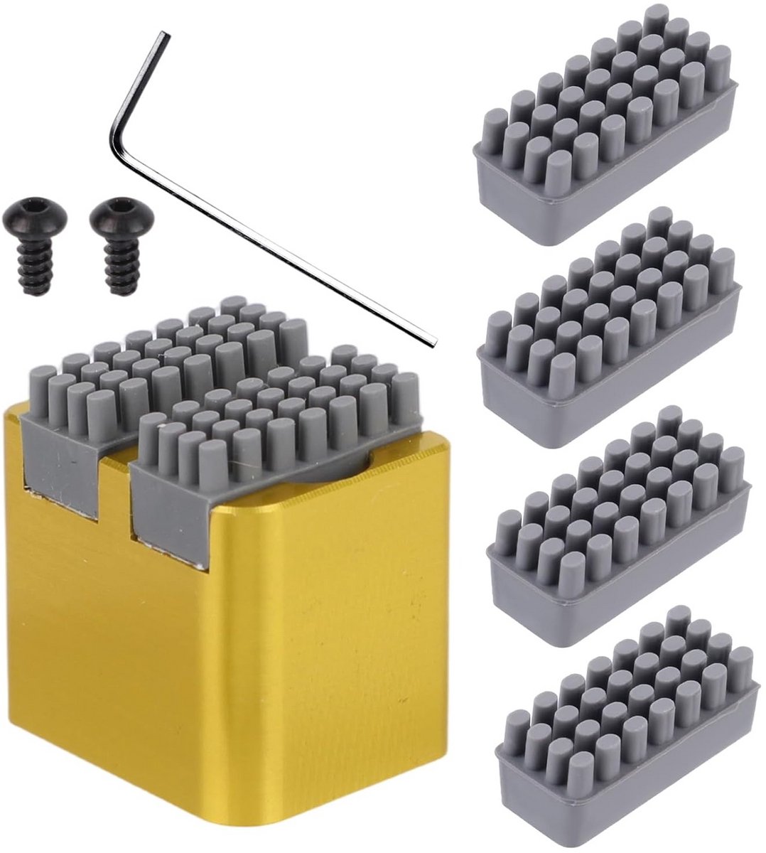 6-delige Hittebestendige Siliconen Nozzle Borstelset voor 3D-Printers met Reinigingsblok