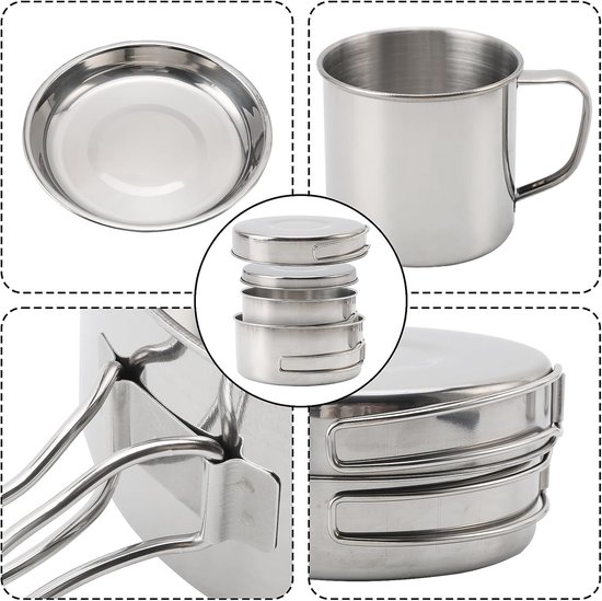 Camping Kookgerei Kit Outdoor Aluminium Koken Set Waterkoker Pan Pot Reizen Wandelen Picknick BBQ Servies Apparatuur