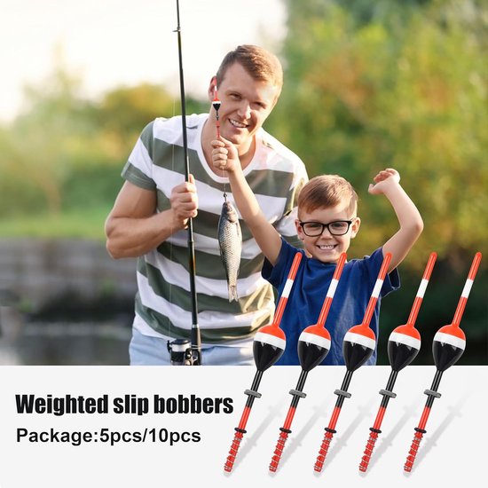 Hengelsnoer Schuifdobbers Hout - Slip Bobbers voor Forel, Baars, Snoekbaars Vissen (Set van 5 of 10) — afbeelding 3