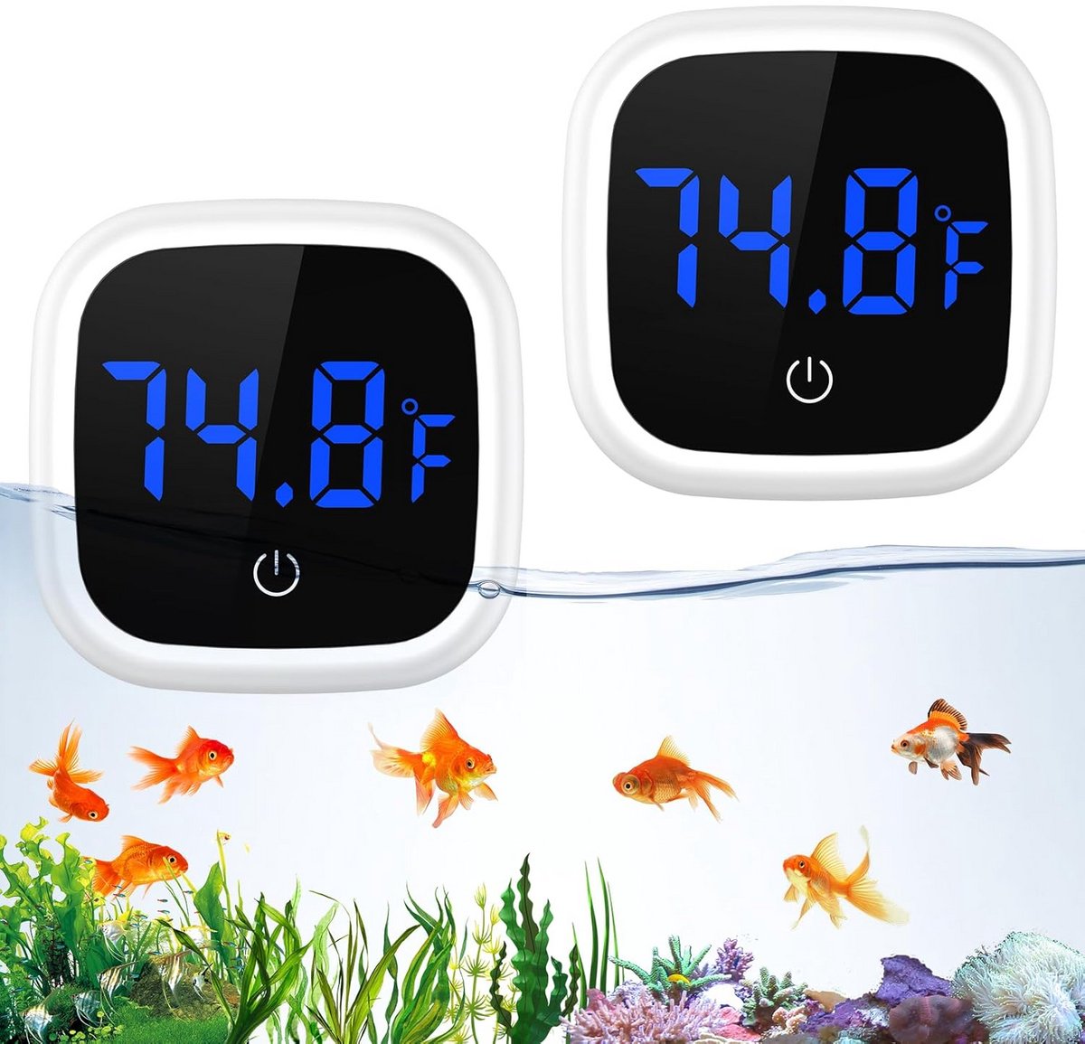 Digitale Mini Aquarium Thermometer met Touchscreen - 2 stuks