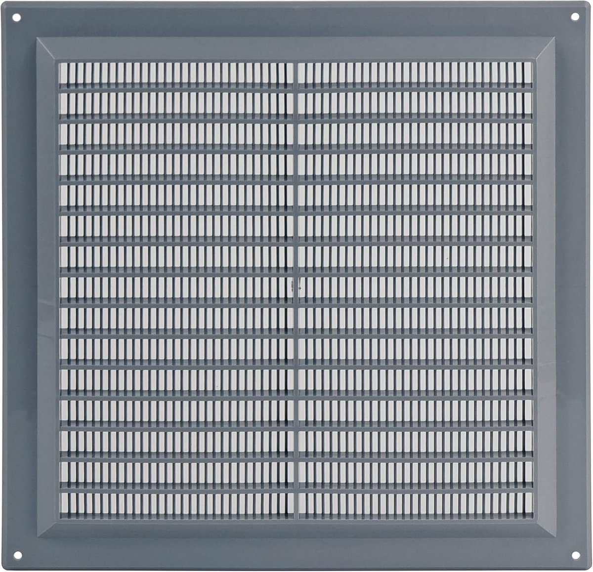 Vierkant Ventilatierooster Grijs 250x250 mm met Insectenhor - Kunststof Ventilatieafdekking