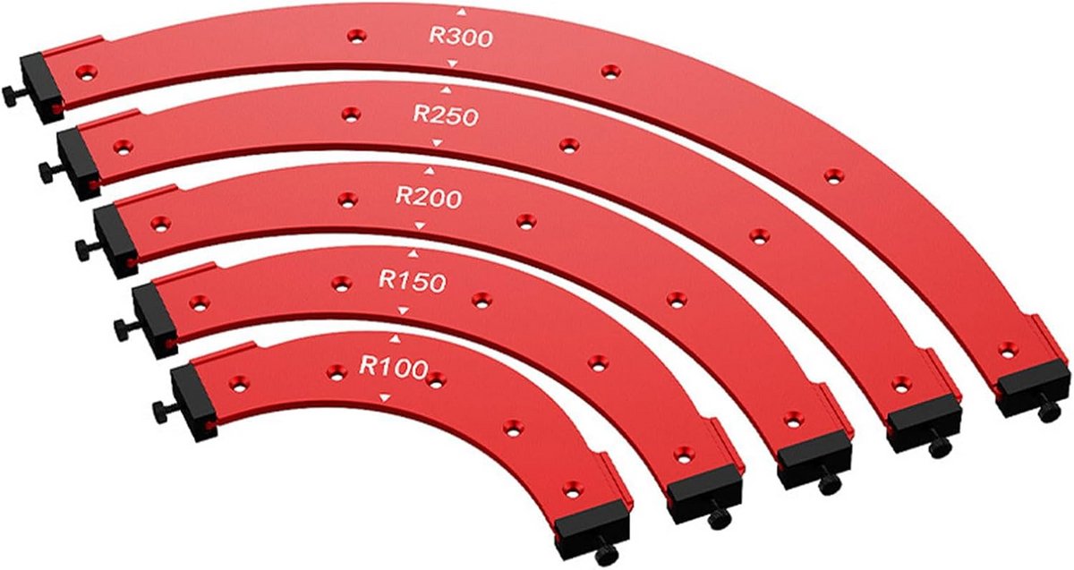 Houtbewerking Sjabloon Set - Aluminium Ronde Hoeken Mallen voor Bogen R100 tot R300
