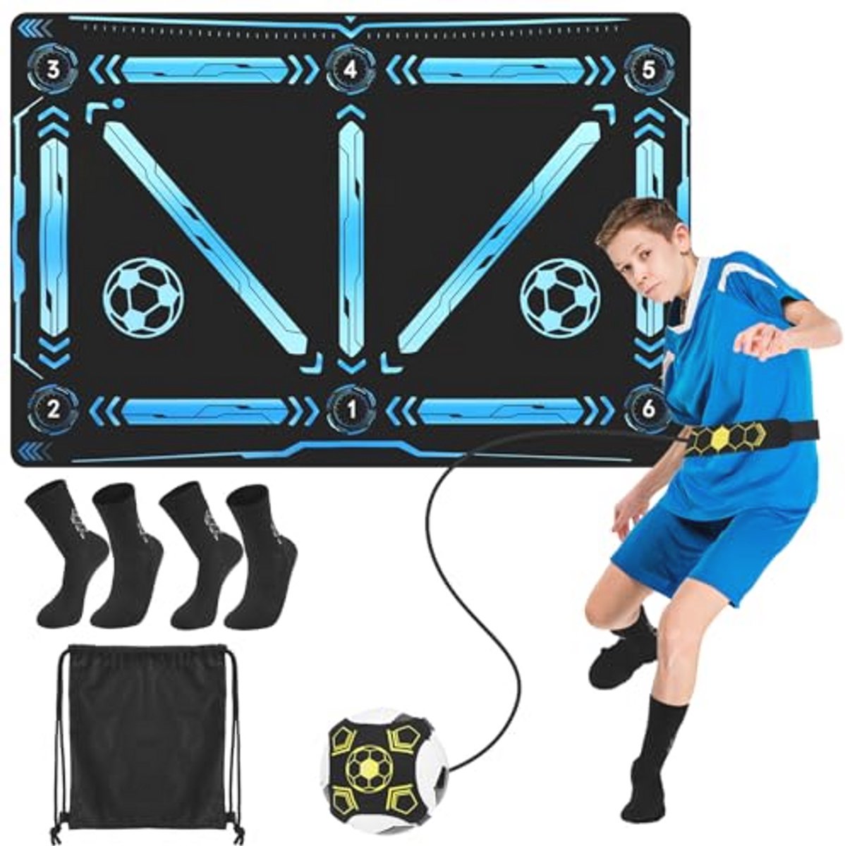 Antislip Voetbaltrainingsmat met Sokken - Trainingsapparatuur voor Alle Niveaus