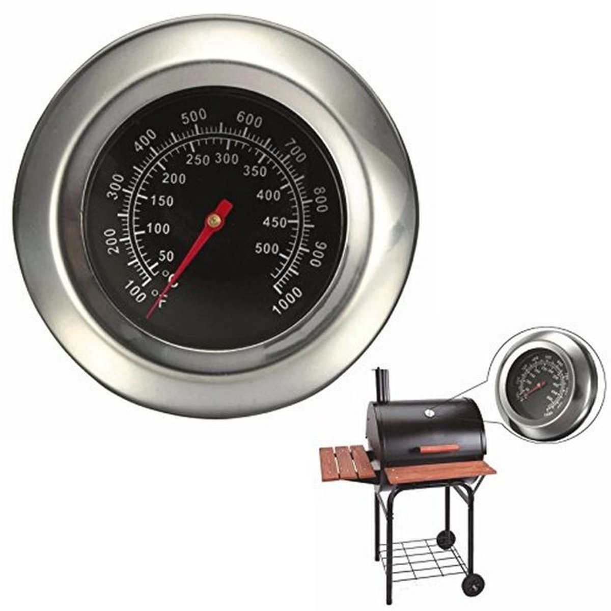 BBQ thermometer - roestvrij staal oven thermometer met breed meetbereik