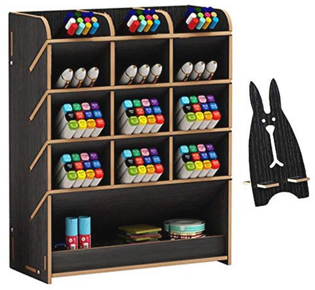 Multifunctionele Houten Bureau-organizer met Lade voor Thuis en Kantoor