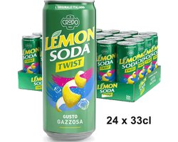 LemonSoda Twist L'Originale 33cl - Verfrissende Citrus Limonade - Zonder Suiker - 0% Kcal - 24 x 33cl