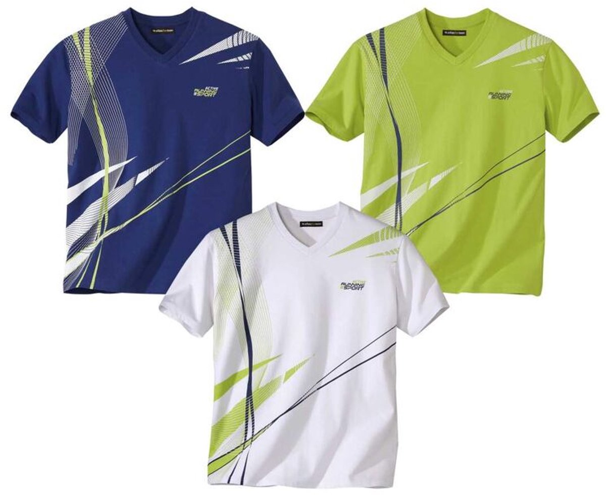 ATLAS FOR MEN - Set van 3 T-shirts Running - Heren - Verkrijgbaar in grote maten - L