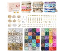 Lynnmos Beads for Bracelets, 15,000 Pieces Clay Beads for Stringing with Accessories and Letter Beads for Unique DIY Jewellery Creations