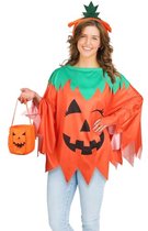 Halloween Pompoen Kostuum voor Vrouwen - Unisex Cosplay Feest Outfit met Hoofdband en Tas
