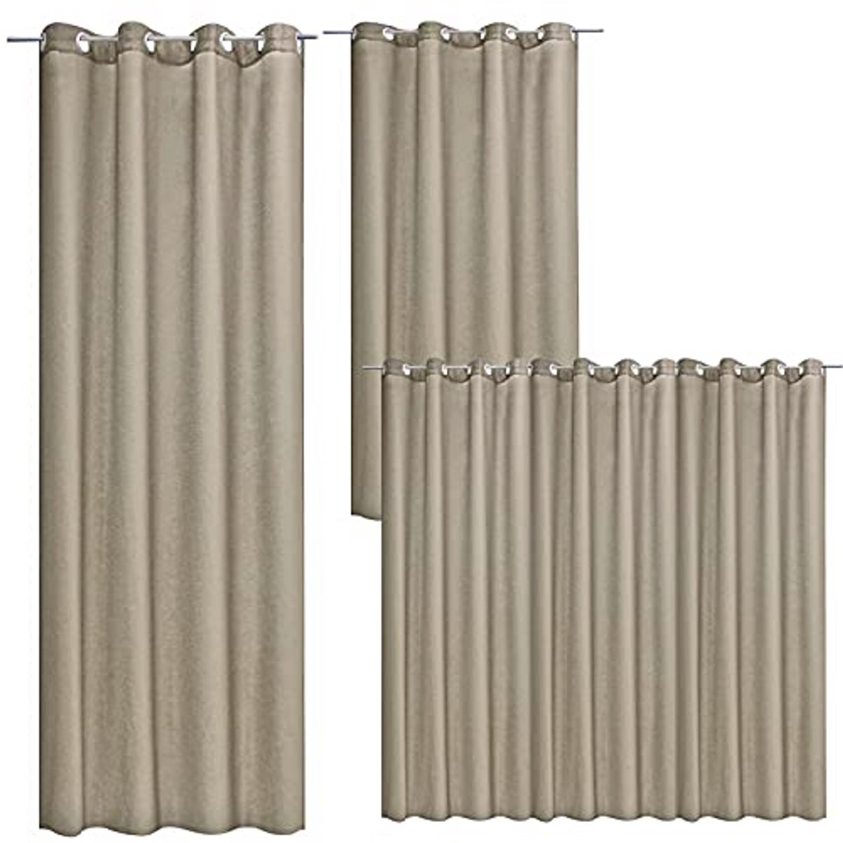 Kant-en-klaar blikdicht gordijn met ringen 140 x 245 cm - Voor gordijnenstang - Wasmachinebestendig