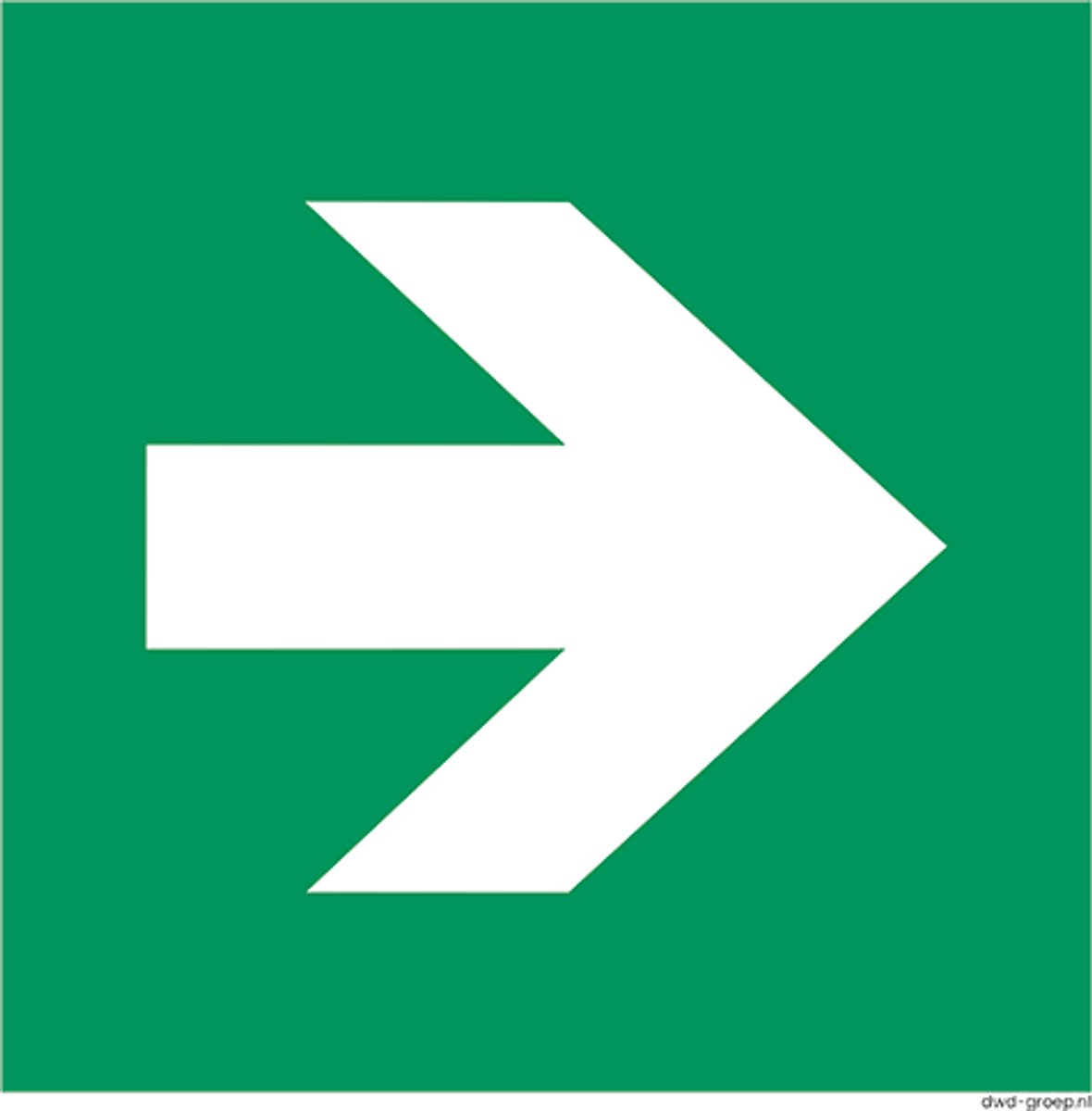 Eerstehulp bord E005 - Richtingspijl (rechts) - Bord - 200x200 mm - NEN3011 - ISO 7010