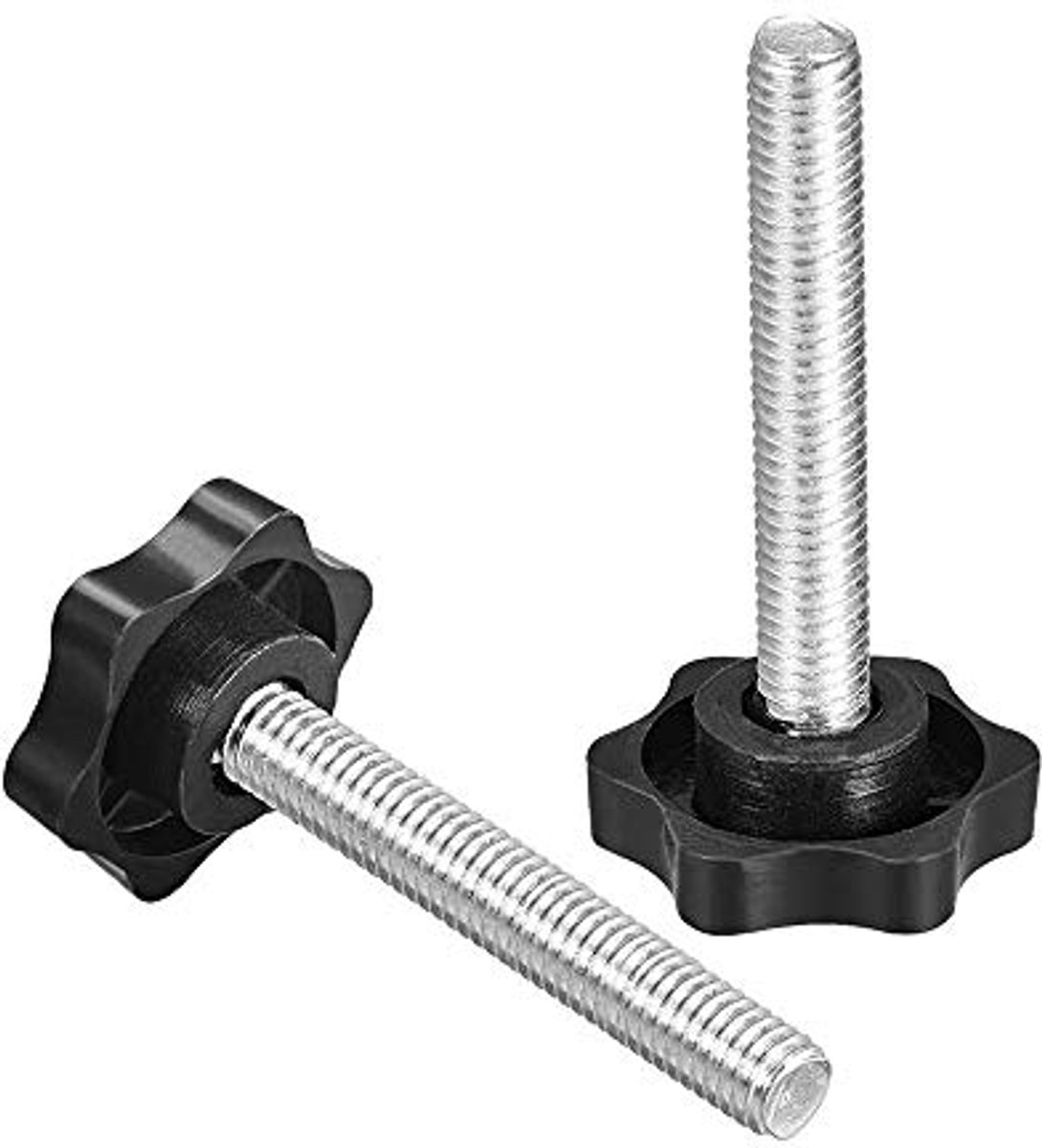 10 stuks M8 Pruimvormige zeskantgrepen met stervormige vervangingsknop, geschikt voor het klemmen van onderdelen en machine-apparatuur (M8 x 60 mm)