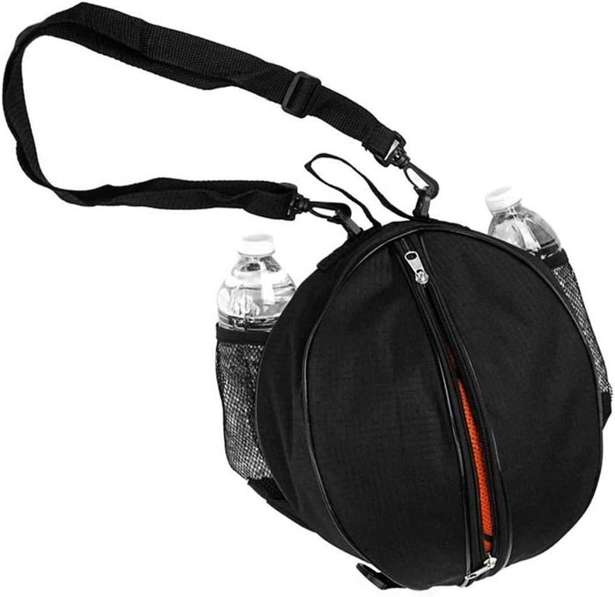 MKStore – Zwarte schoudertas voor sport, met zijvakken voor waterfles MKStore – Zwarte schoudertas voor sport, met zijvakken voor waterfles