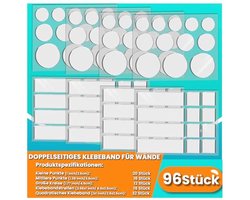 Birllaid Duidelijke dubbelzijdige tape voor hangende foto-posterdecoraties, afneembare sterke montage-plakstrips & punten voor ballon, foto, heldere museumkit voor kunsthandwerk, feestaccessoires