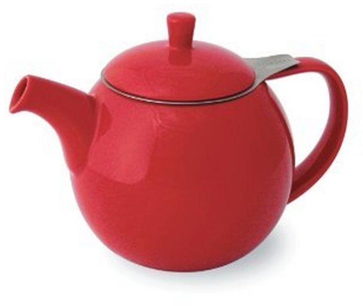 Theepot Curve 1,3 L - Rood - Porselein met RVS Zeef