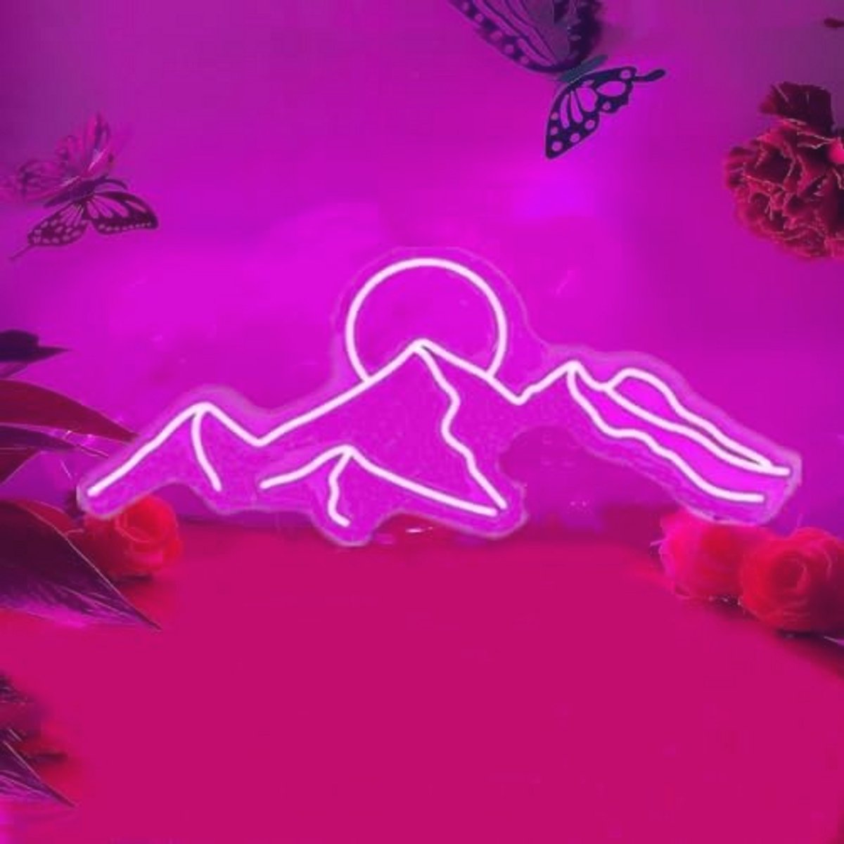 Roze Neonbord LED voor Wanddecoratie met Dimmer – Handgemaakte Muurkunst voor Slaapkamer en Speelkamer
