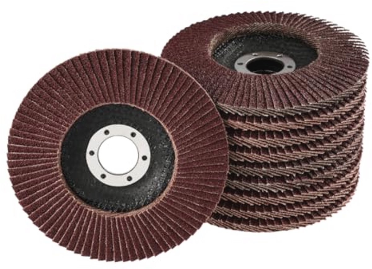 Lamellenschijven Ø 115 mm - 10 stuks, korrel 40, voor metaal en hout, professionele slijpschijven voor haakse slijpers