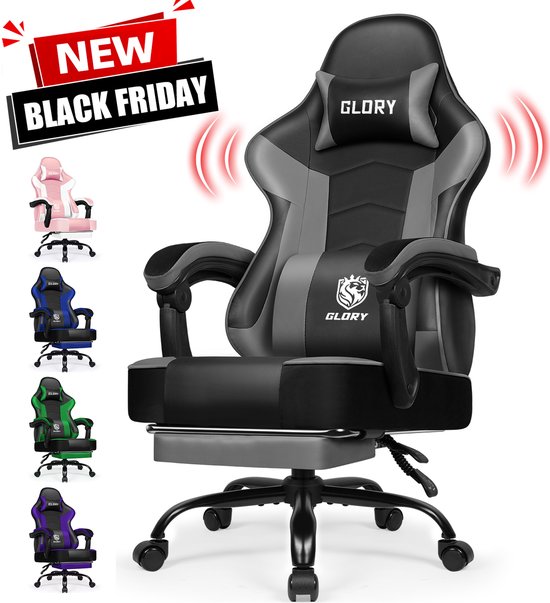 Hiaonyx Gaming Stoel Grijs 170° Verstelbare Rugleuning - Hiaonyx - €109,99